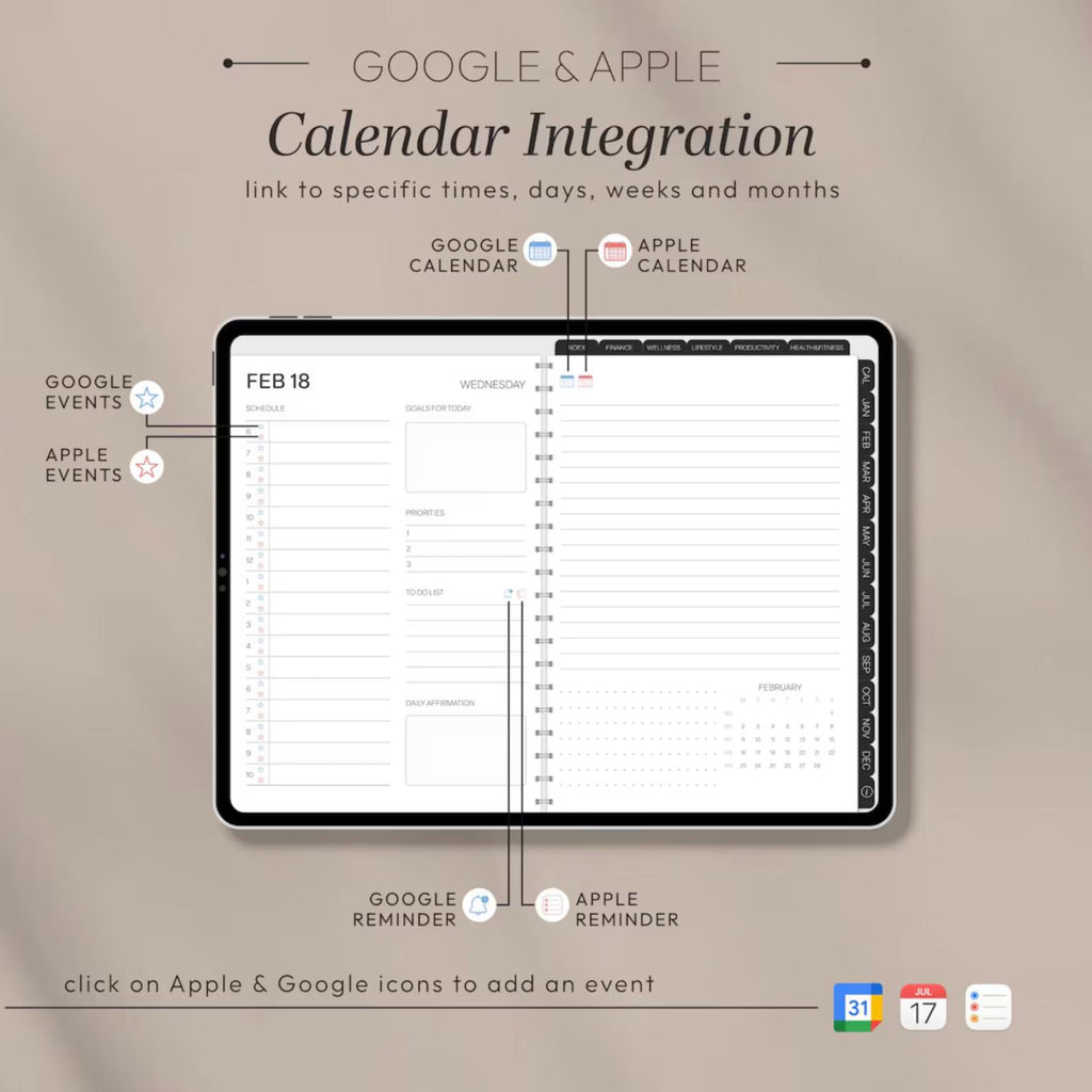 All-in-One Minimal Digital Planner 2026 | Hyperlinked GoodNotes Planner for iPad &amp; Android | Daily, Weekly &amp; Monthly Planner | Notability Compatible