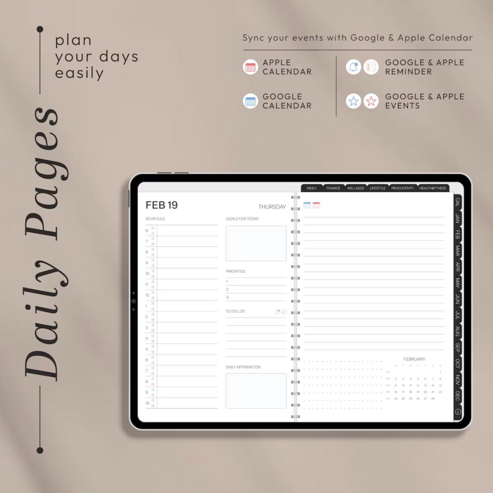 All-in-One Minimal Digital Planner 2026 | Hyperlinked GoodNotes Planner for iPad &amp; Android | Daily, Weekly &amp; Monthly Planner | Notability Compatible