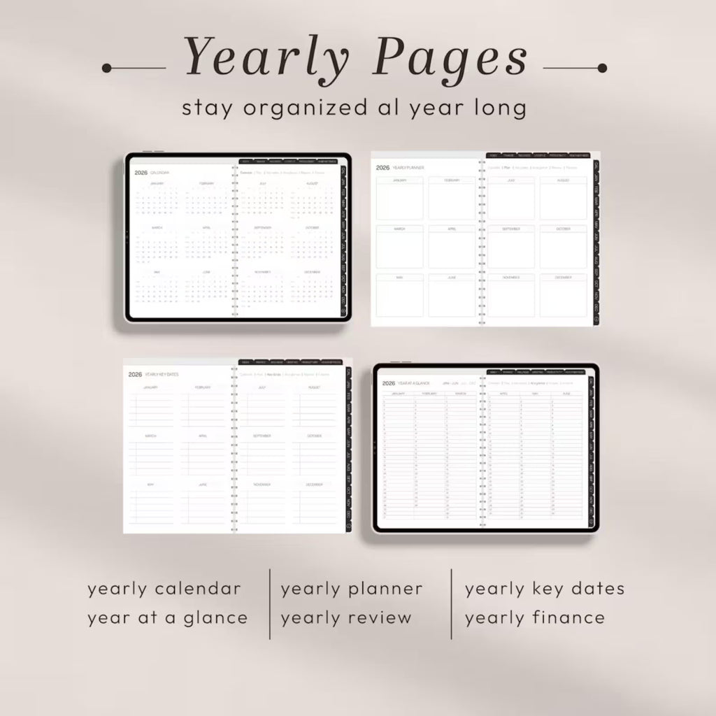 All-in-One Minimal Digital Planner 2026 | Hyperlinked GoodNotes Planner for iPad &amp; Android | Daily, Weekly &amp; Monthly Planner | Notability Compatible